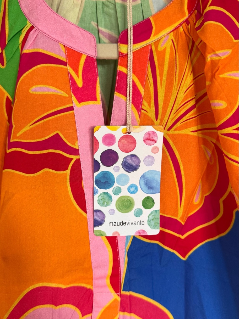 Maude Vivante Joy Big Florals Top Size M NWT Colorful Tropical Blouse - Picture 7 of 13